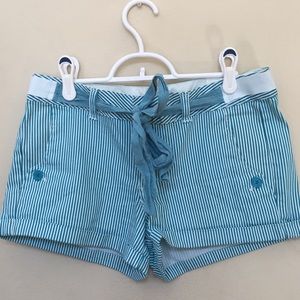 Teal and White Striped Papaya Shorts